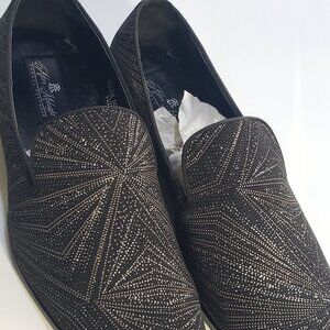 Mens SZ 12 Black Sparkle Prom Wedding Dress Loafers Shoes After Midnight